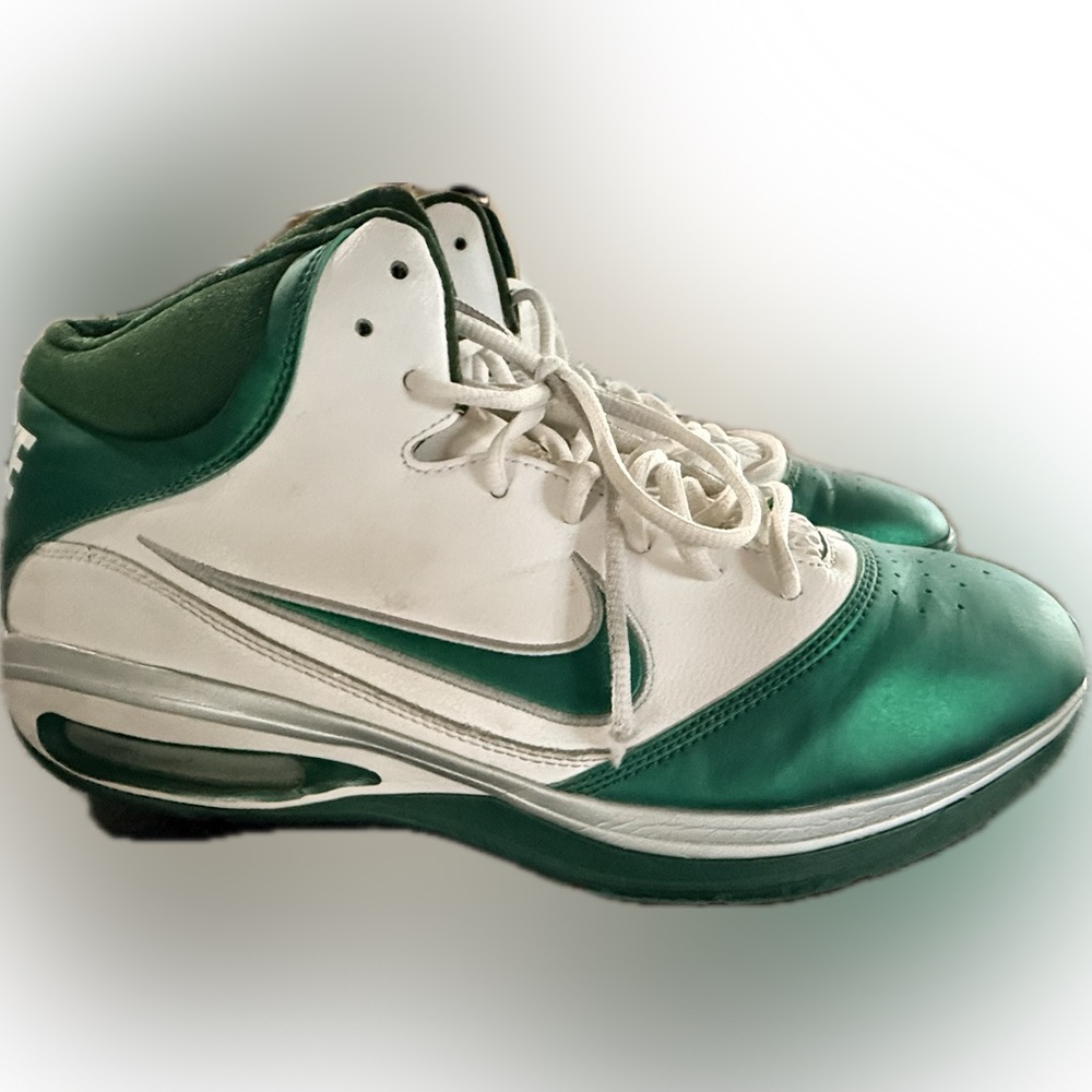 Nike Emerald and White High-Top Sneakers